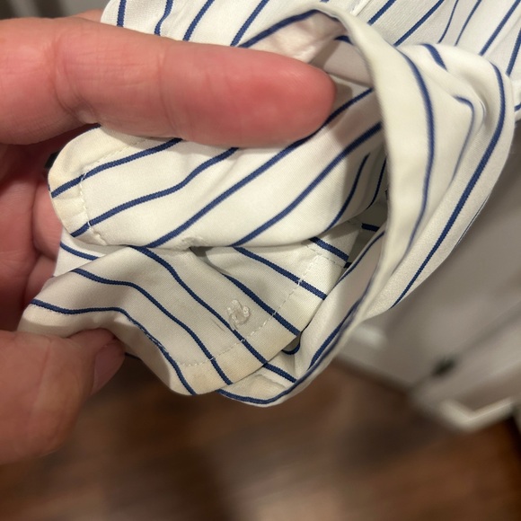 Men’s Brooks Brothers Striped Button up Shirt White Blue XL - Picture 5 of 9